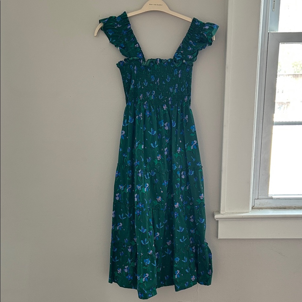 Hill House Space Floral Green Smocked Nap Dress - Picture 2 of 4